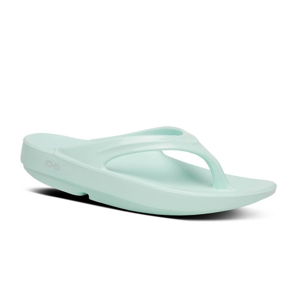 NEW OOFOS women's oolala thong sandal in mint